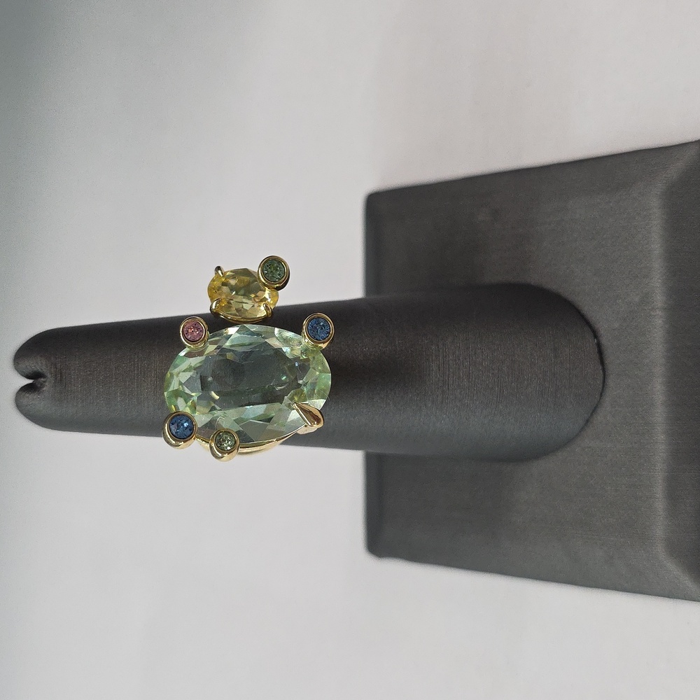 Swaroski Gema Asymmetrical Multicolored Gold Tone Plated Set - Picture 5 of 9